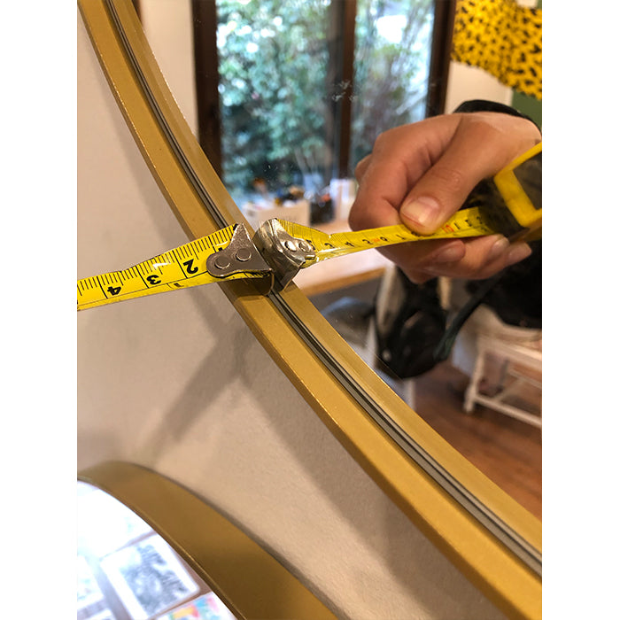 Espejo circular marco delgado dorado 130 cm