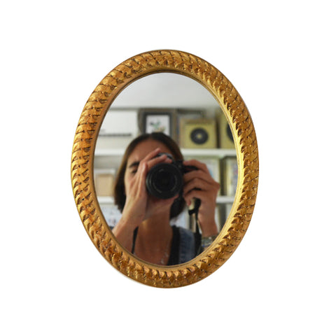 Espejo espiga ovalado dorado grande