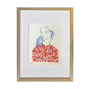 Mujer rostro pelo azul