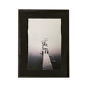 Impresión en tela paisaje muelle vertical blanco y negro