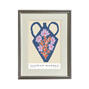 Serie Jarrones Plata Azul Flores