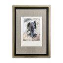 Grabado Silueta Cabeza Blanca Con Triángulo Beige