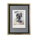 Grabado Silueta Cabeza Blanca Con Triángulo Gris