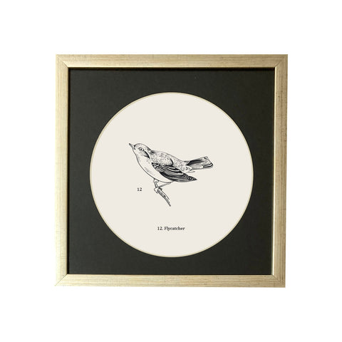 Pájaros circulares plata elegante 12
