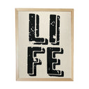 Serigrafía minimal life madera natural