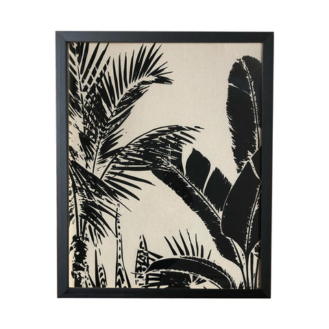 Serigrafía minimal palmeras negro