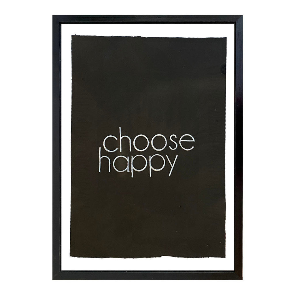 bordado frases fondo negro choose happy