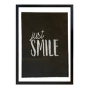 Bordado Frases Fondo Negro Just Smile