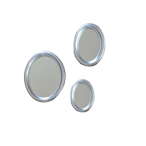 Pack de espejos ovalados plata