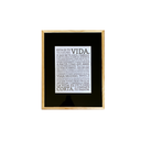 Manifiesto Vida fondo negro marco madera