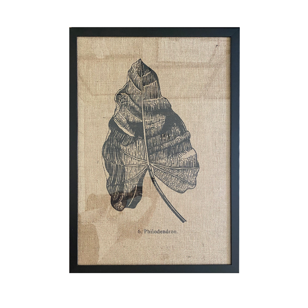 Serigrafía sobre arpillera Philodendron