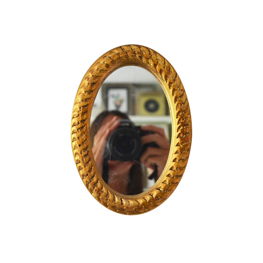 Espejo espiga ovalado dorado mediano
