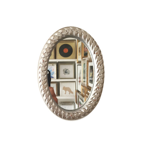 Espejo espiga ovalado plata mediano
